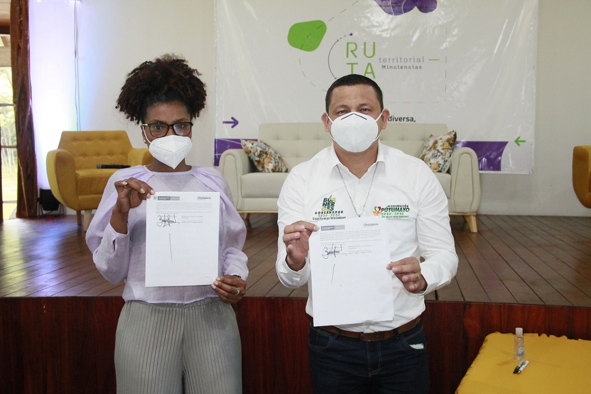 El ministerio de Ciencia Tecnología e Innovación y la Gobernación de Putumayo firmaron acuerdo de voluntades para fortalecer proyectos del Centro Tecnológico.